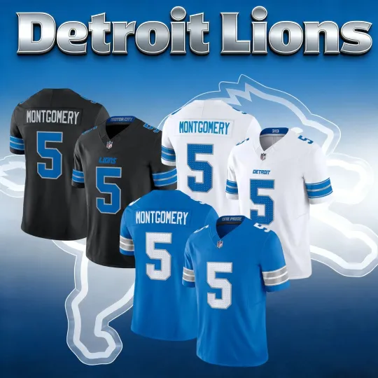 Discover Men's Lionss #5 David Montgomery   Limited Game Player Jersey
