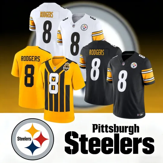 Discover Men's Steeler #8 Aaron Rodger Game Player Limited Jersey
