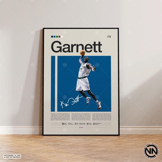 Discover Kevin Garnett Poster, Minnesota Timberwolves, Sports Poster, Basketball Poster, Basketball Gift, Sports Bedroom Poster