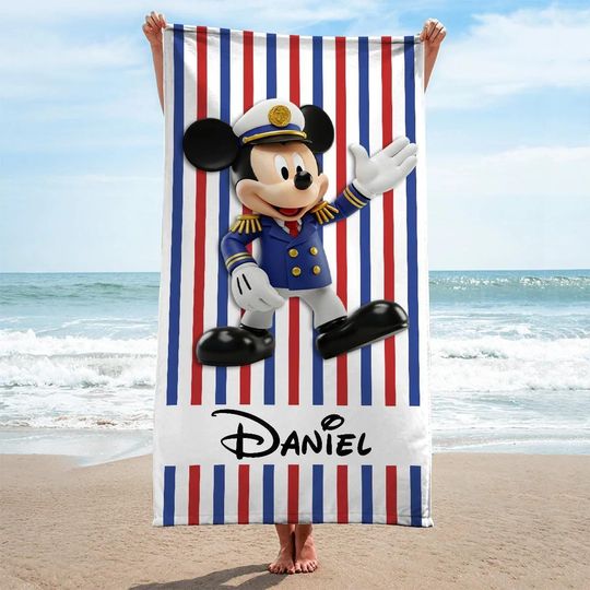 Discover Custom Magical Cruise Trip Beach Towel, Personalized Family Vacation Towel, Disney Cruise Gift, Beach Towel, Summer Travel Essentials