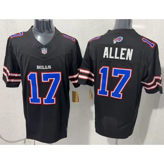 Bills Men's #17 Josh Allen Black Game Player Jersey Jersey