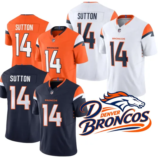 Discover Broncoss Men's/Youth  #14 Courtland Sutton Player Jersey Jersey