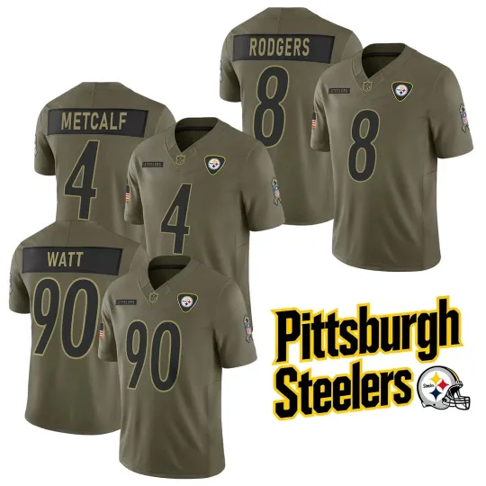 Discover 2025 Men's Steelesr Olive Salute to Service Limited Jersey