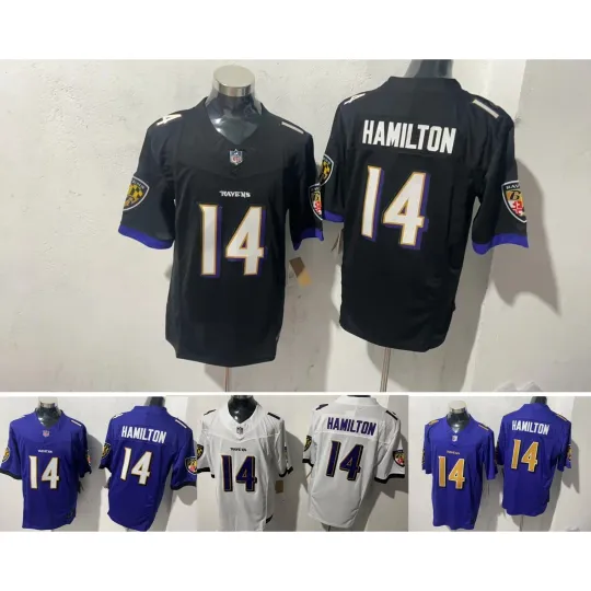 Discover Ravenss Men's/Youth #14 Kyle Hamilto Game Player Jersey All Size