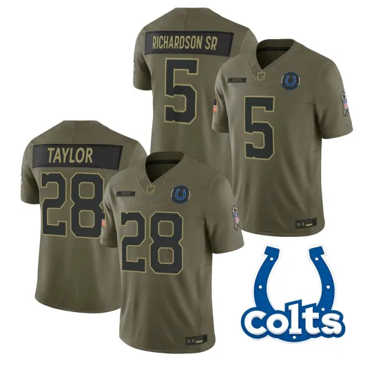 Coltss Men's Olive 2025 Salute to Service Limited Jersey All Size
