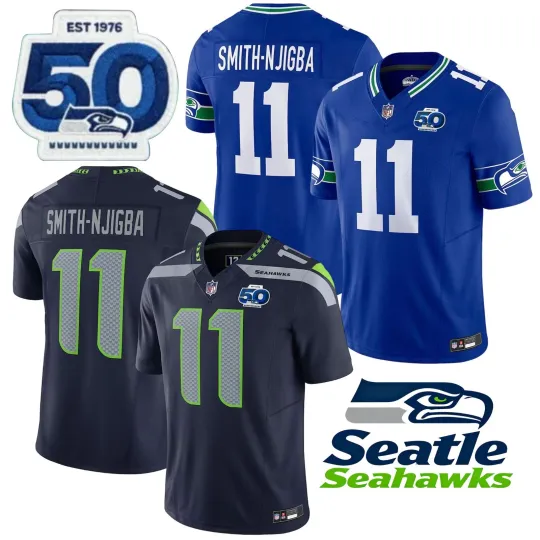 Discover Men's Seahawkss #11 Jaxon Smith-Njigba 50th Season Limited Jersey All Size