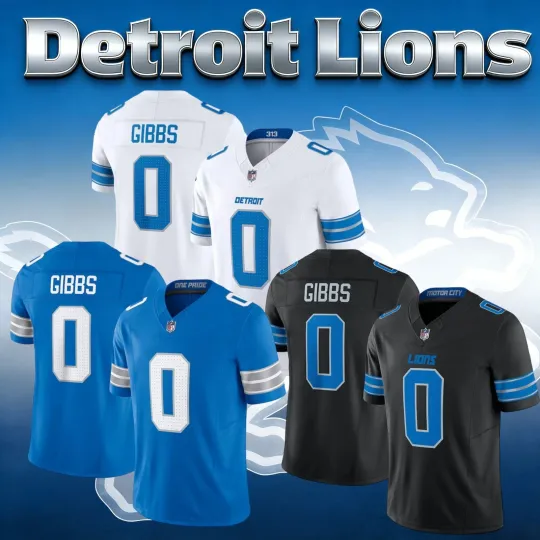 Discover Men's/Youth Lionss #0 Jahmyr Gibbs Game Player Jersey