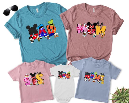 Discover Mickey & Friends Family Matching Shirts, Custom Name Disney Shirt, Mom Dad Disney Shirt, Personalized Mickey Mouse Birthday Tee SLS106