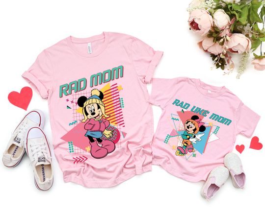 Disney Rad Mom and Rad Like Mom Matching Shirts, Minnie Mouse Mom and Daughter Tees, Cute Mothers Day Gift, Disneyland Trip Outfit