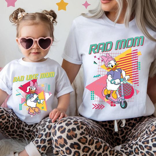 Discover Disney Daisy Duck Rad Mom Shirt Set, Matching Mom and Daughter Tees, Rad Like Mom Outfit, Cute WDW Trip Shirt, Mothers Day Gift