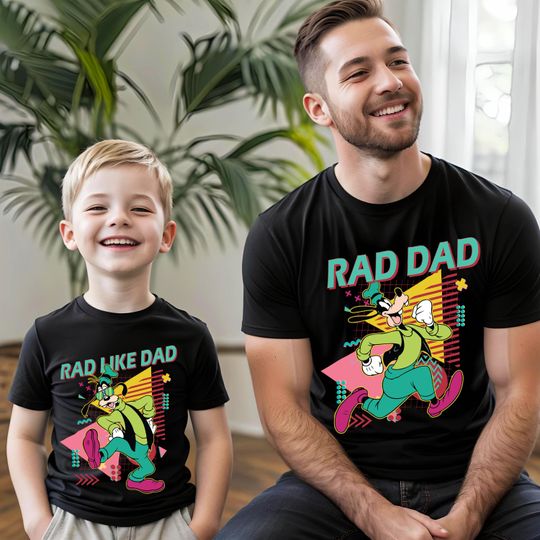 Discover Rad Dad and Rad Like Dad Goofy Shirts, Disney Matching Dad and Son Outfit, WDW Trip Tee, Fun Fathers Day Gift for Him, Best Gift Tee