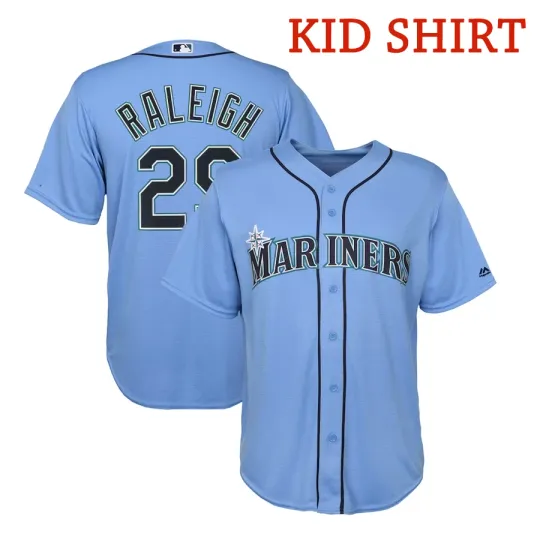 Discover Cal Raleigh Seattle #29 Baseball Jersey KID Shirt All Size S-5XL BB700