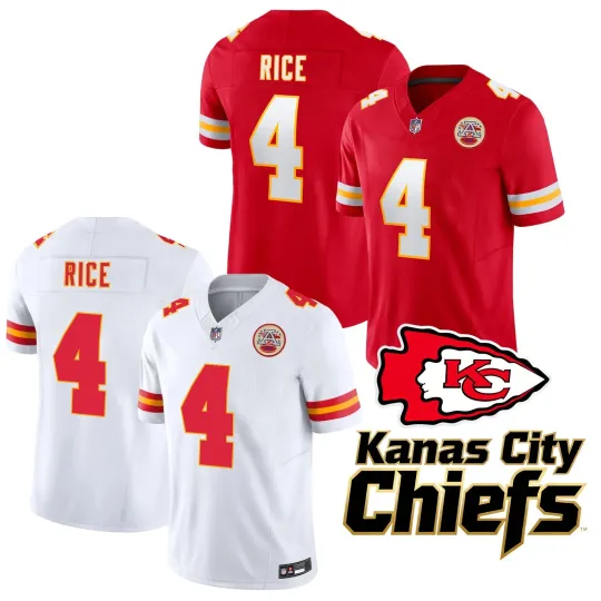Discover Chiefs Men's #4 Rashee Rice All Stitched Limited Player Jersey NWT