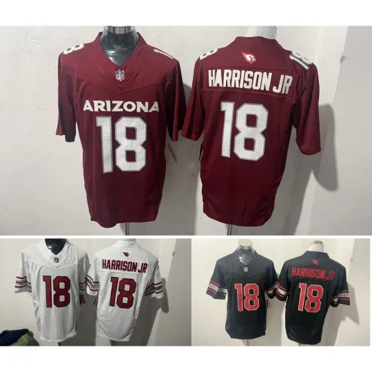 Discover Cardinals Men's #18 Marvin Harrison Jr.  Limited Game Player All Stitched Jersey