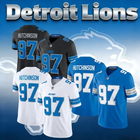 Men's Lionss #97 Aidan Hutchinson Limited Player Jersey All Size