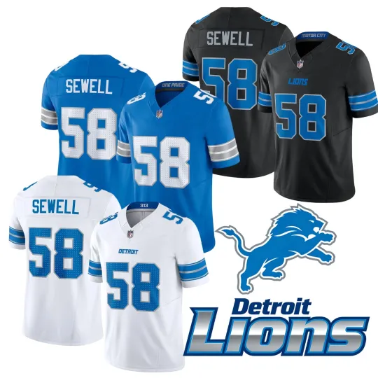 Discover NWT Men's Lions #58 Penei Sewell Limited Player All Stitched Jersey All Size