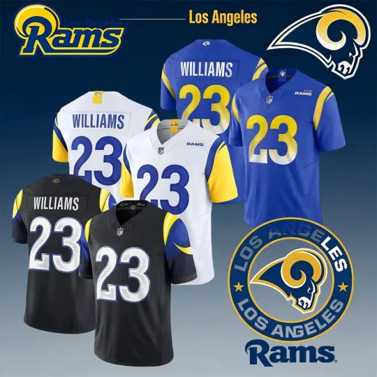 Discover 2025 NWT Men's Rams #23 Kyren Williams Limited  Player All Stitched Jersey S-3XL