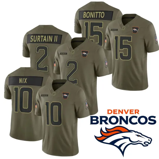 Discover Broncos Men's Olive 2025 Salute to Service Limited All Stitched Jersey All Size