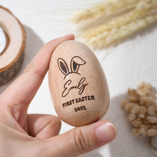 Discover Personalized Musical Easter Egg Shakers, Engraved Wooden Egg Shaker for Kids, Kids Musical Instrument, Easter Gifts, Baby First Easter