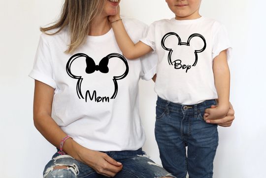 Discover Customizable Family Disney Shirt, Mickey Minnie Head Matching Tees