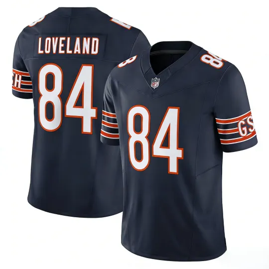 Discover Men's Bears #84 Colston Loveland Navy  Jersey Game Player Jersey