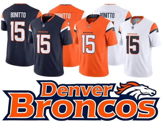 Discover Men/Youth Broncoss #15Nik Bonitto Game  Jersey