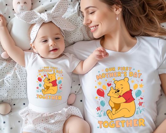 Discover Our First Mothers Day Together Shirt, Disney Pooh Mama Shirt, Winnie The Pooh Mom And Kid Sweatshirt, Disneyland Family Trip Shirt