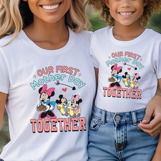 Discover Disney Our First Mother's Day Together T-shirt, Funny Mummy and Baby Gift, Mama and Me Shirt, 1st Mothers Day Shirt, Disney Baby Shirt