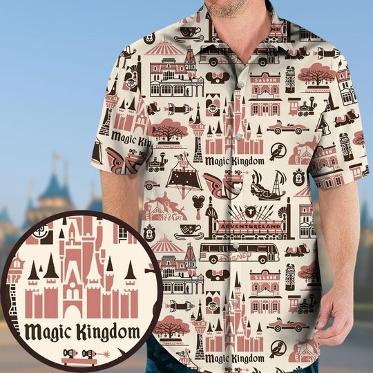Discover Magic Kingdom Hawaiian Shirt, Disney Button Shirt, Magic Kingdom Button Down Shirt, Vacation Shirt, Holiday Gift