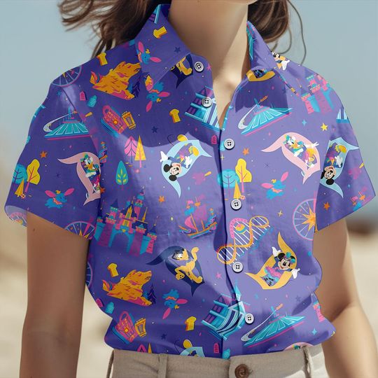 Discover Mickey Mouse Button Shirt Shorts, Disney Vacation Button Shirt, Magic Kingdom Hawaii Shorts, Disney Hawaiian Shirt, Family Gift