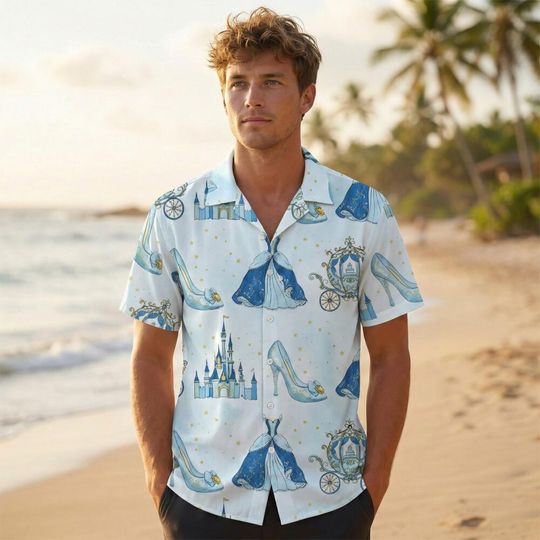 Discover Princess Cinde Again Hawaiian Shirt, Princess Floral Hawaiian Shirt, Disney Summer, Princess Aloha Shirt, Disneyland Girls Trip Tee