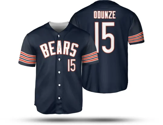 Discover Rome Odunze #15 Name and Number Chicago Bears Team