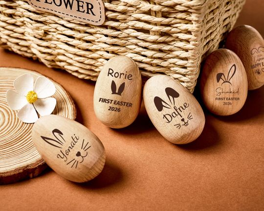 Personalized Musical Easter Egg Shakers, Musical Wooden Easter Egg Shakers, Kids Musical Instrument, Baby First Easter