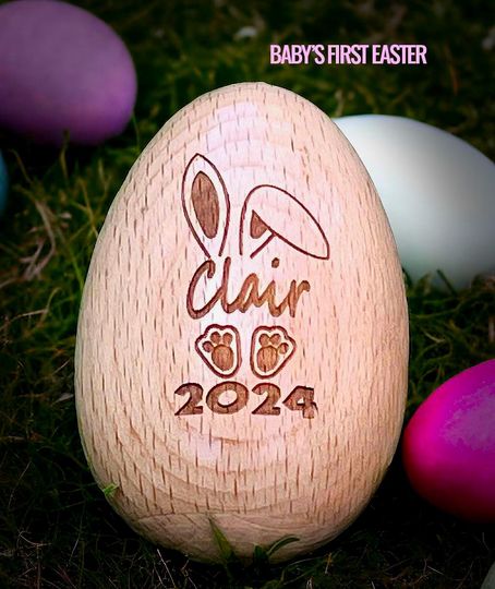 Discover Personalized Musical Wooden Easter Egg Shakers, Custom Egg Cups, Engraved Egg Shaker Kids, Easter Gifts, Baby First Easter
