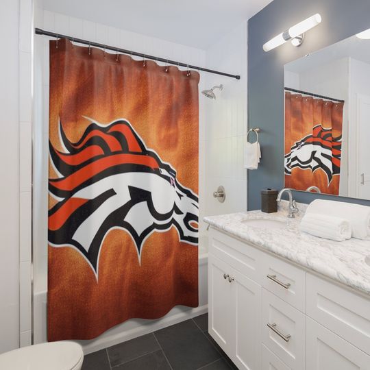 Broncos Shower Curtain, Bathroom Decor
