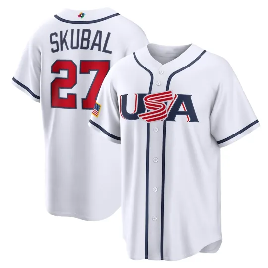 Discover Men's U.S.A Baseball Tarik Skubal #27 White 2026 World Baseball Classic Jersey