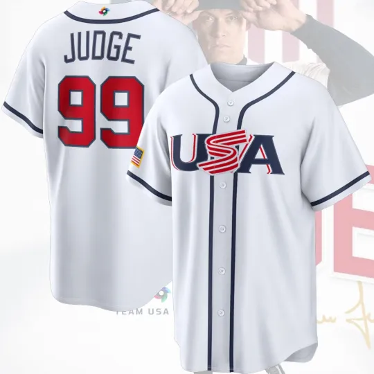 Discover Men's U.S.A Baseball Jersey Aaron Judge #99 World Baseball 2026 White Jersey