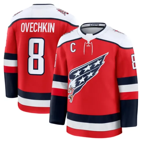 Discover Custom Men's #8 Ovechkin Red Alternat Player Jersey