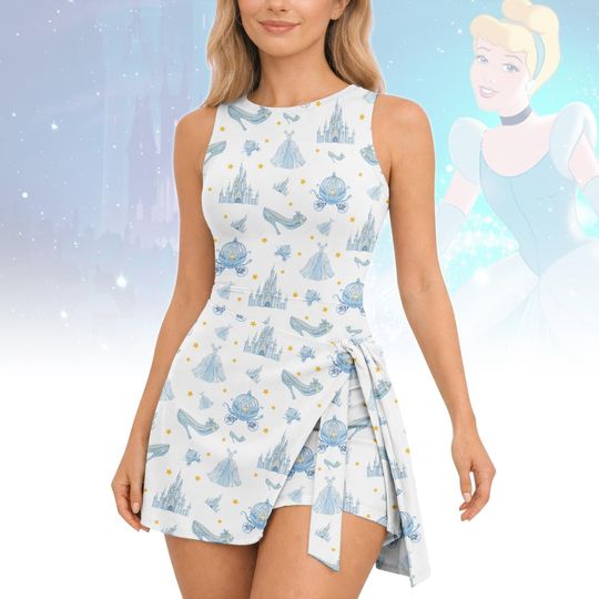 Discover Cinde Tennis Dress Skirt, Disney Meet me at Midnight Dress, Princess Cartoon Tennis Dress for Women, Disney Girls Trip Dress