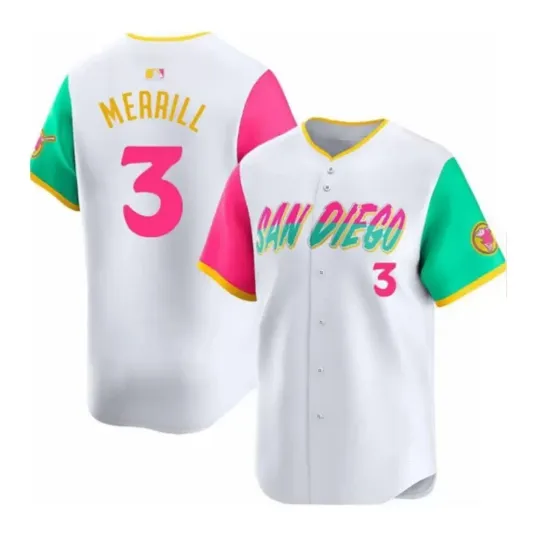 Discover Men's #3 Jackson Merrill Three Colors Limited Jersey