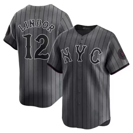 Discover Men's #12 Francisco Lindor City Edition Black Limited Jersey