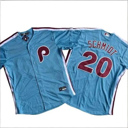 Discover Men's Mike Schmidt Road Cooperstown Collection Replica Player Jersey #20