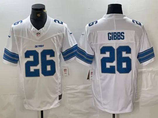 Jahmyr Gibbs #26 Lions Vapor Black/white Alt Sewn Jersey S-3XL