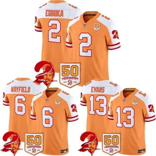 Evans/Mayfield Men's Buccaneers 76 Creamsicle 50th Season Jersey