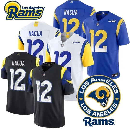 Discover Rams Men's/Youth #12 Puka Nacua Limited Player All Stitched Jersey S-3XL
