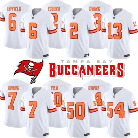 Men's '76 Buccaneers White 2025 Game Player Jersey