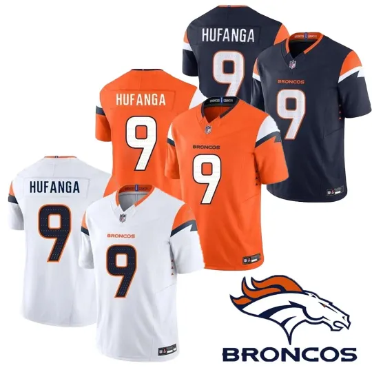 Discover NWT Men's Broncos #9 Talanoa Hufanga All Stitched Limited Player Jersey S-3XL