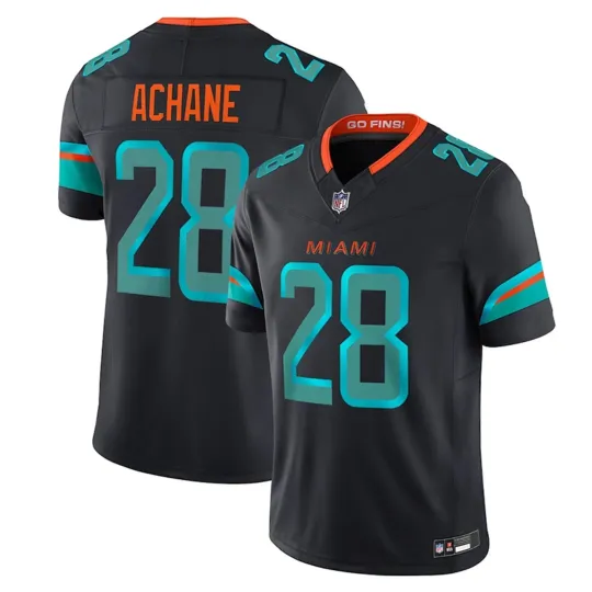 Discover Men's/Youth Dolphins Devon Achane #28 2025 Rivalries Pitch Blue Jersey