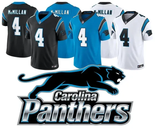 Discover NWT Men's Panthers #4Tetairoa McMillan Jersey