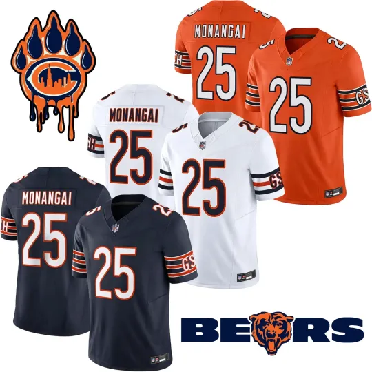Discover Kyle Monangai #25 Men's Bears  Player Jersey